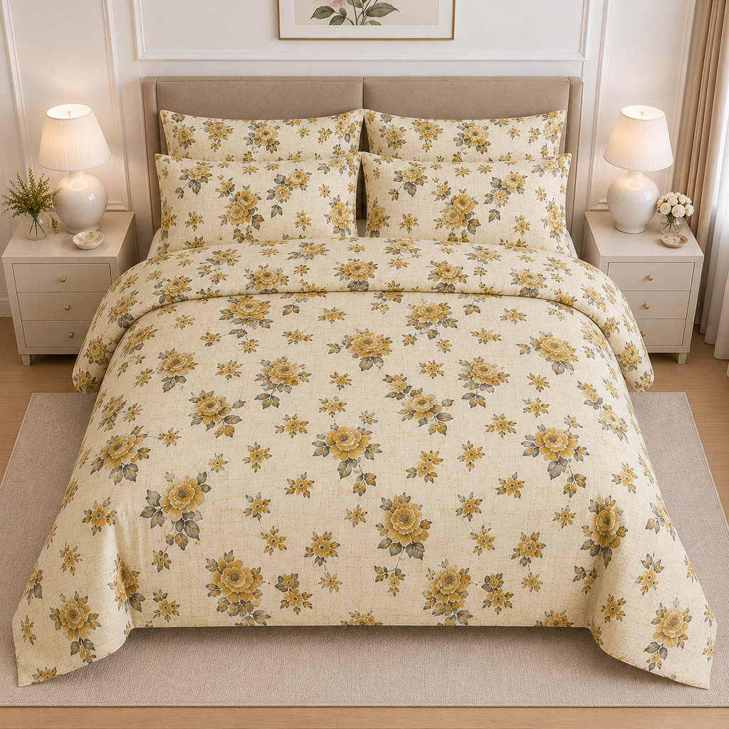 Blooming Rose Cotton Printed Quilt Cover Set