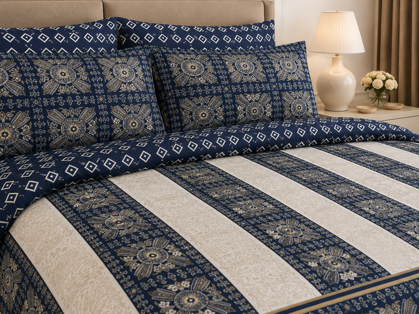 Aztec Cotton Printed Bed Sheet Set