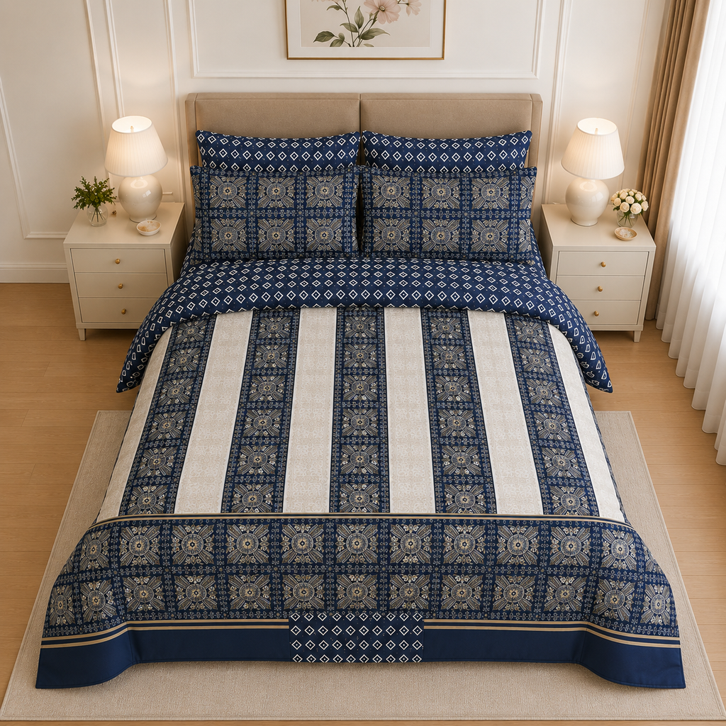Aztec Cotton Printed Bed Sheet Set
