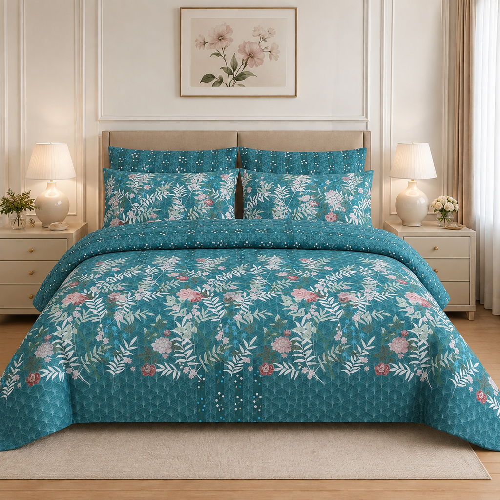 Wildflower Cotton Printed Quilt Cover Set