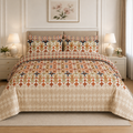 Terracotta Tribal Pattern Cotton Printed Quilt Cover Set