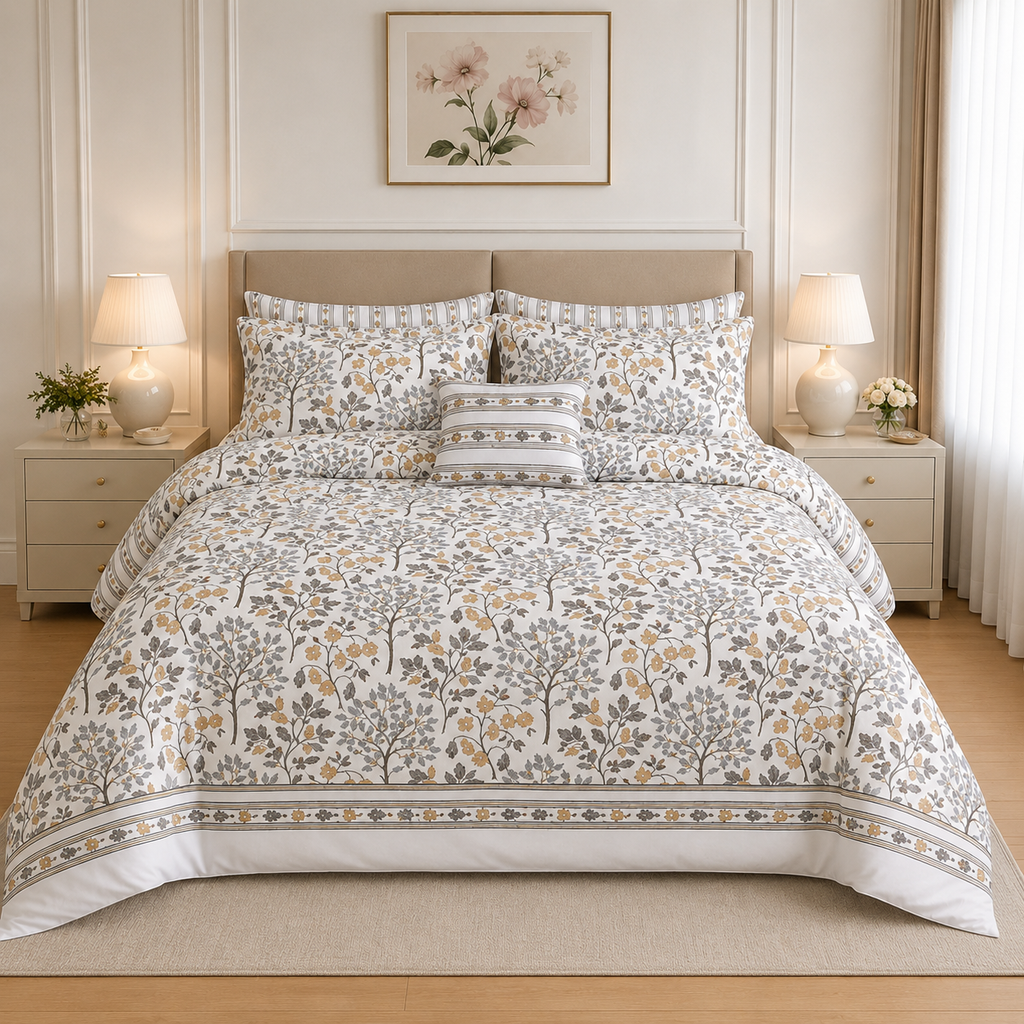 Floral Medallion Cotton Printed Quilt Cover Set