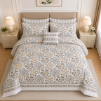 Floral Medallion Cotton Printed Quilt Cover Set