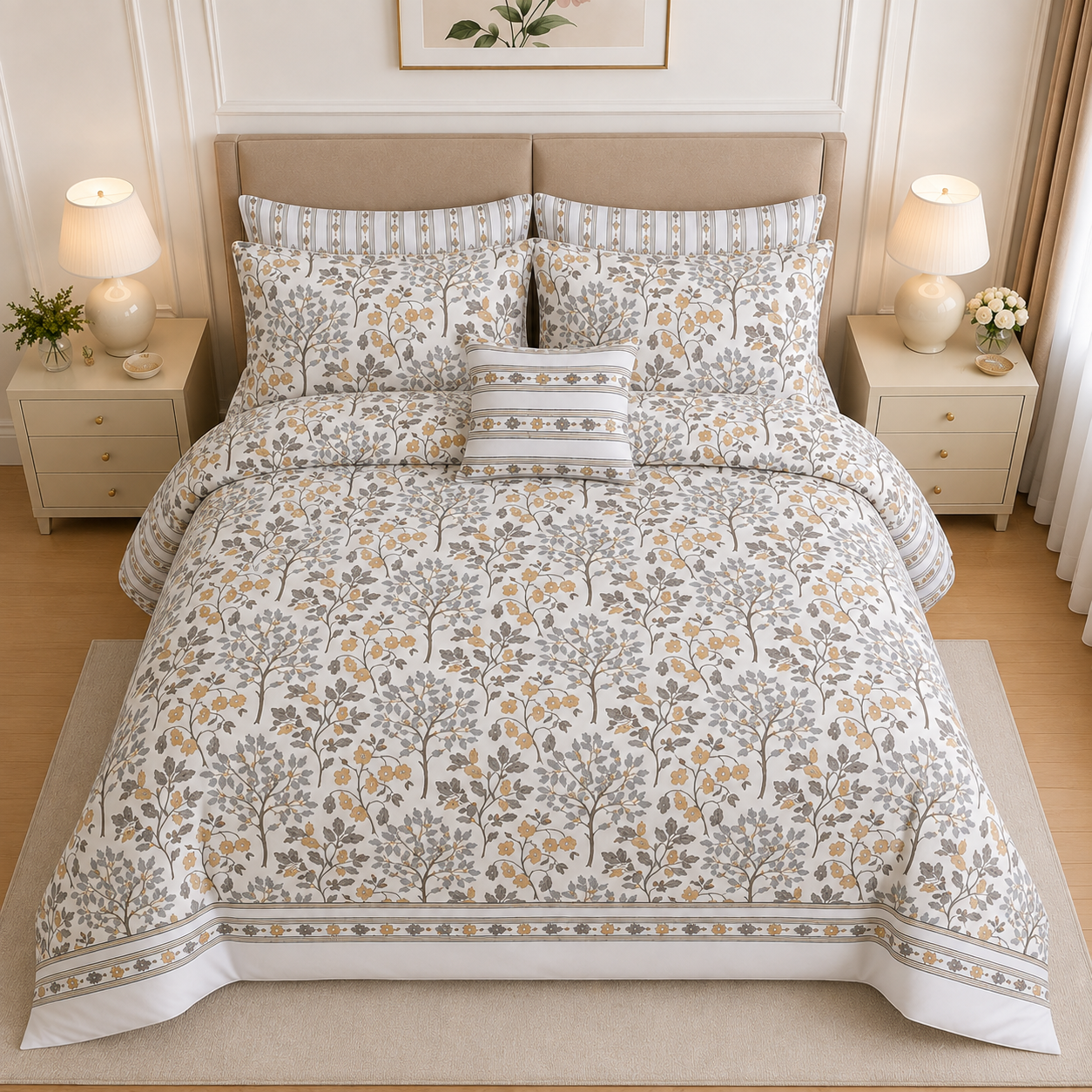 Floral Medallion Cotton Printed Quilt Cover Set