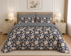 Emerald Meadow Floral Cotton Printed Quilt Cover Set