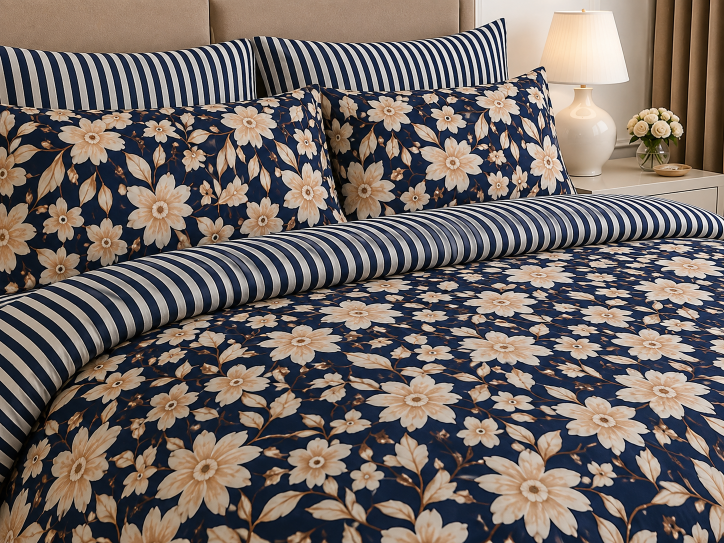 Emerald Meadow Floral Cotton Printed Quilt Cover Set