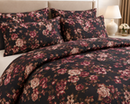 Deep Teal & Coral Wildflower Cotton Printed Bed Sheet Set