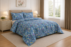 Slate Geometric Cotton Printed Quilt Cover Set