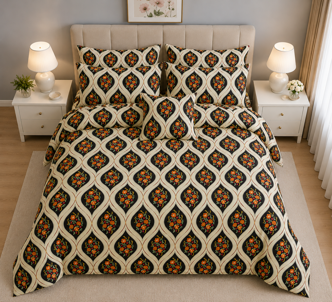 Moroccan Tile Cotton Printed Quilt Cover Set