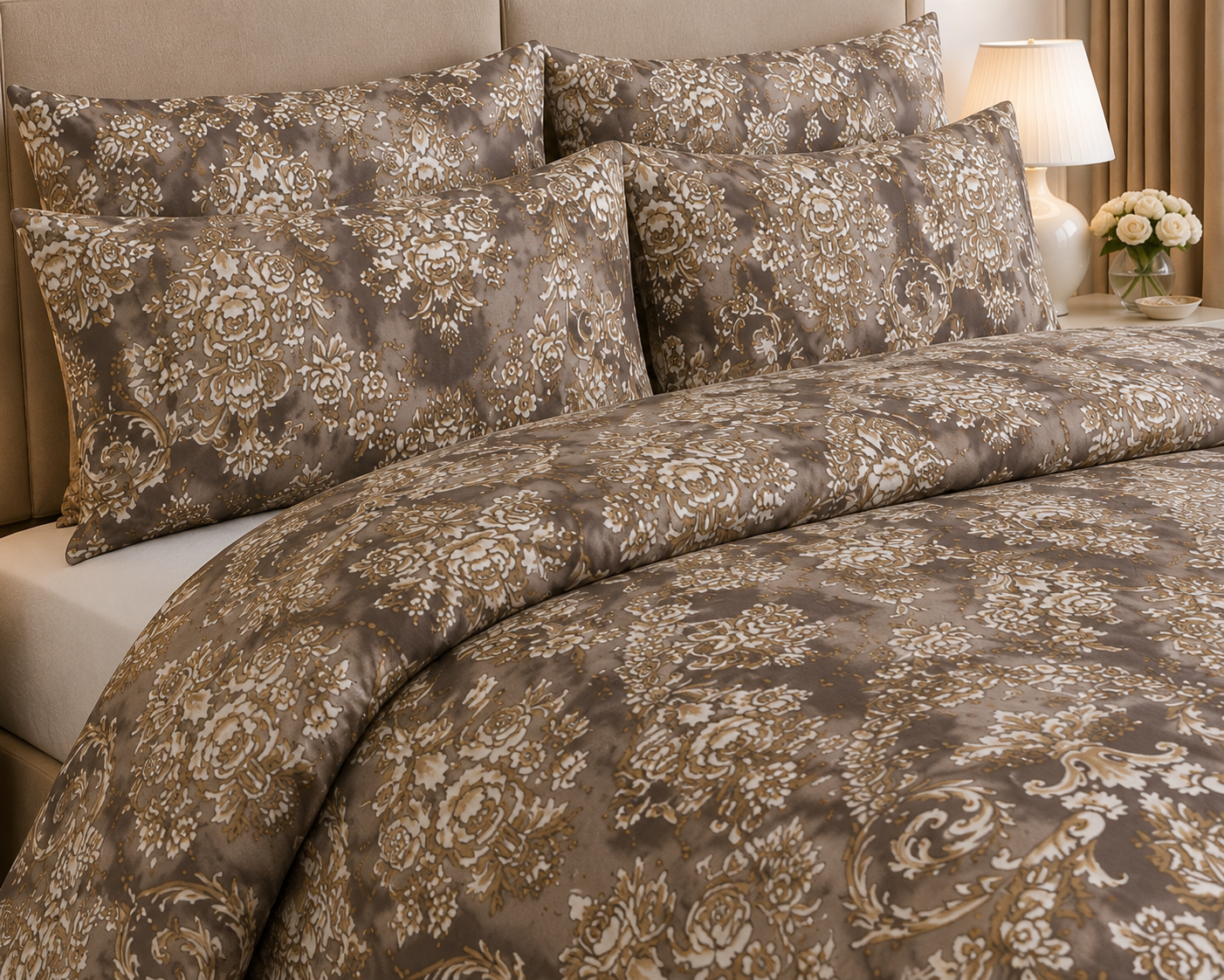 Vintage Rose Cotton Printed Quilt Cover Set