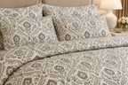 Sage Ethnic Border Cotton Printed Quilt Cover Set