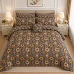 Ivory Vintage Floral Cotton Printed Quilt Cover Set