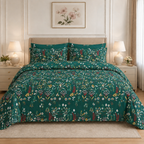 Cotton Printed Flower Quilt Cover Set