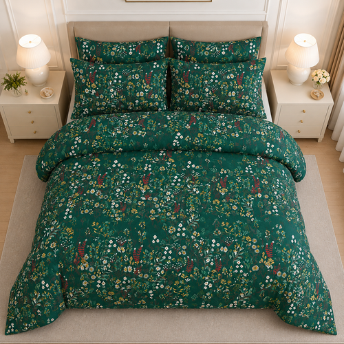 Bouquet Rose Cotton Printed Bed Sheet Set