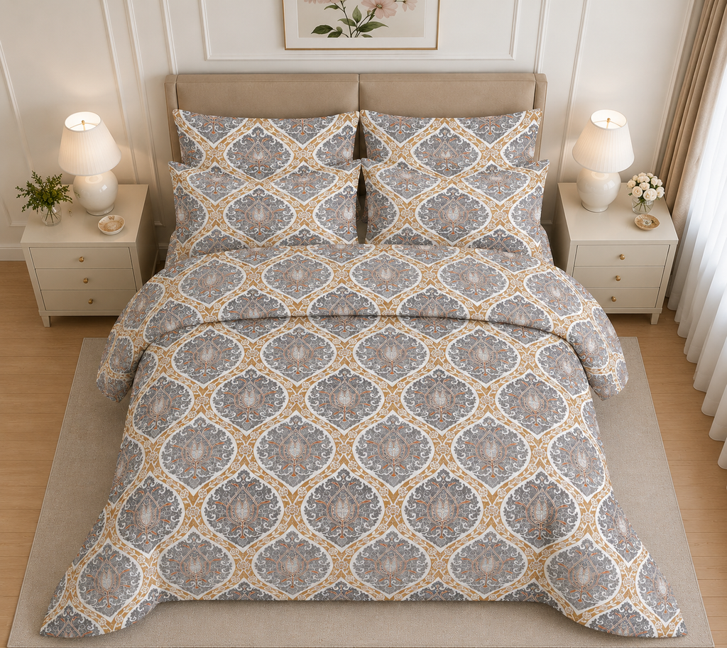 Dark Floral Cotton Printed Quilt Cover Set