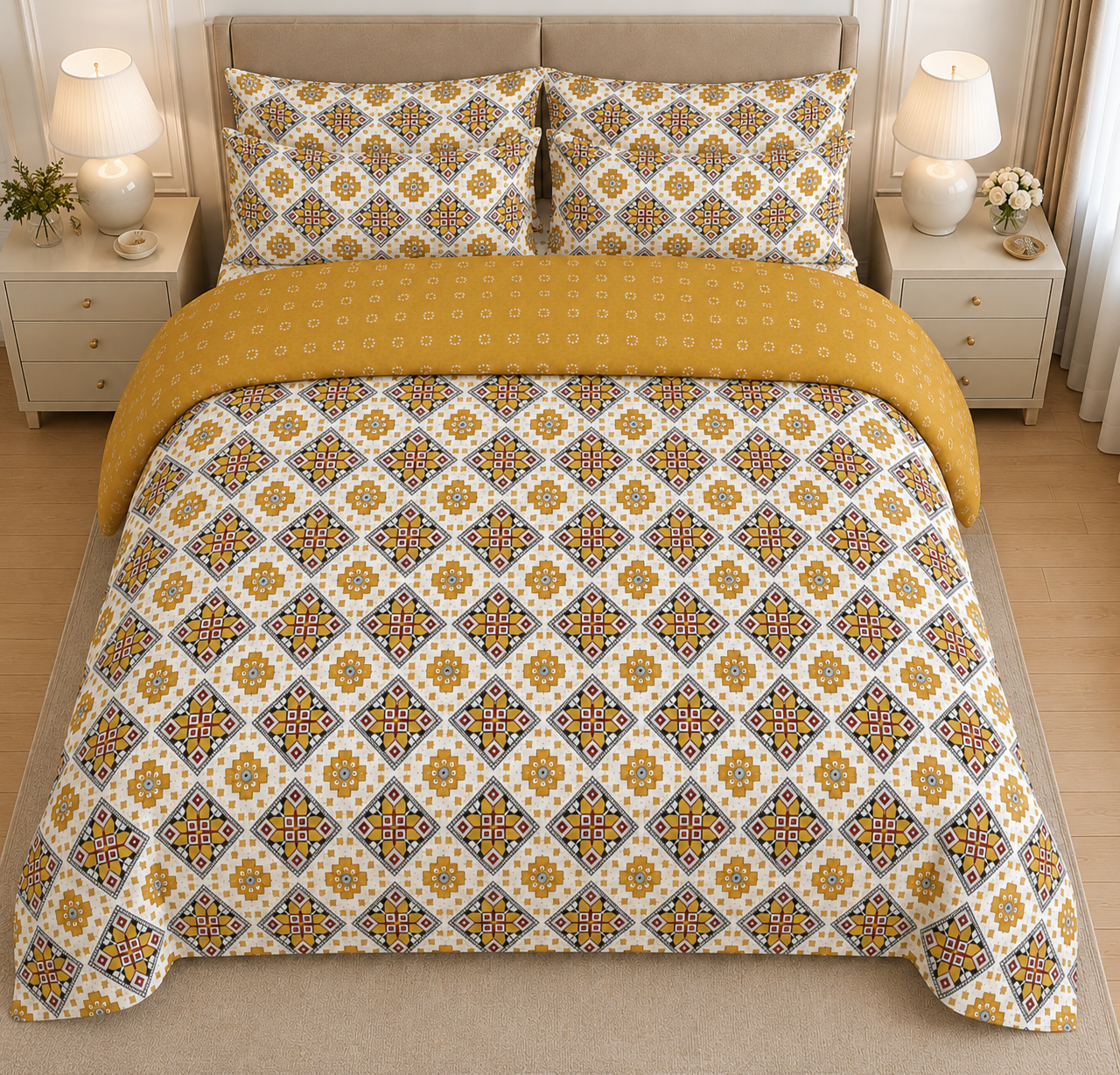 Monochrome Tree Cotton Printed Quilt Cover Set