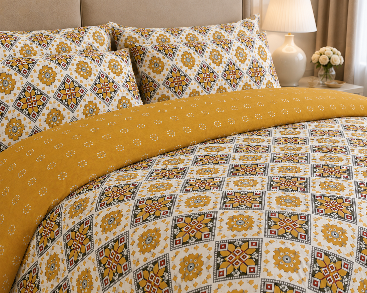 Monochrome Tree Cotton Printed Quilt Cover Set