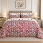 Muted Blossom Cotton Printed Bed Sheet Set