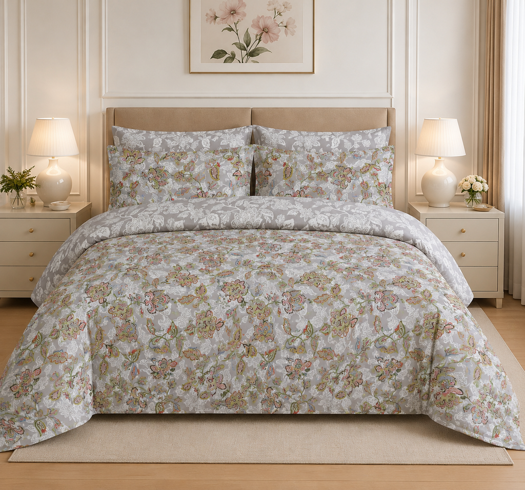 Deep Forest Cotton Printed Bed Sheet Set