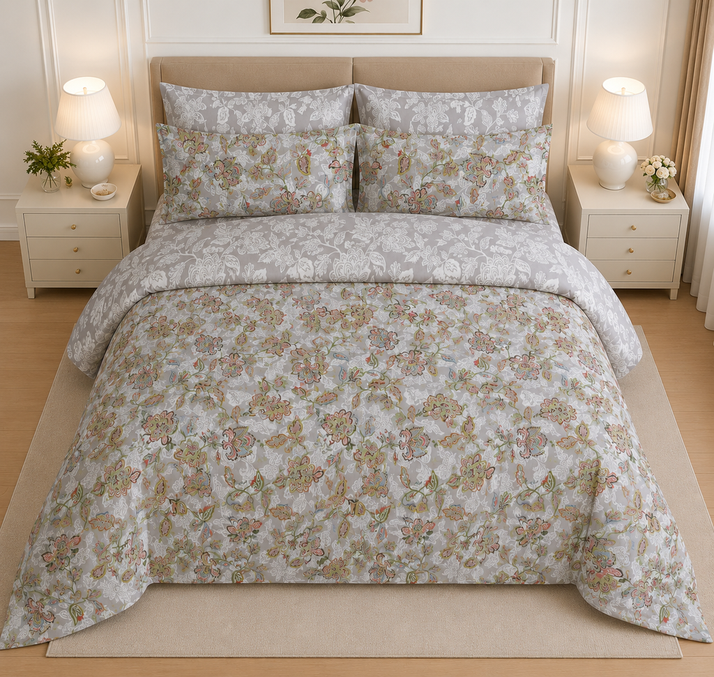 Deep Forest Cotton Printed Bed Sheet Set