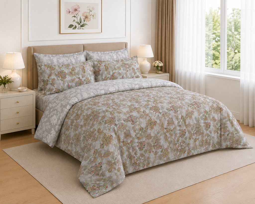 Deep Forest Cotton Printed Bed Sheet Set
