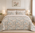 Mauve Jasmine Blossom Cotton Printed Bed Sheet Set