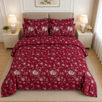 Rose Floral Cotton Printed Quilt Cover Set