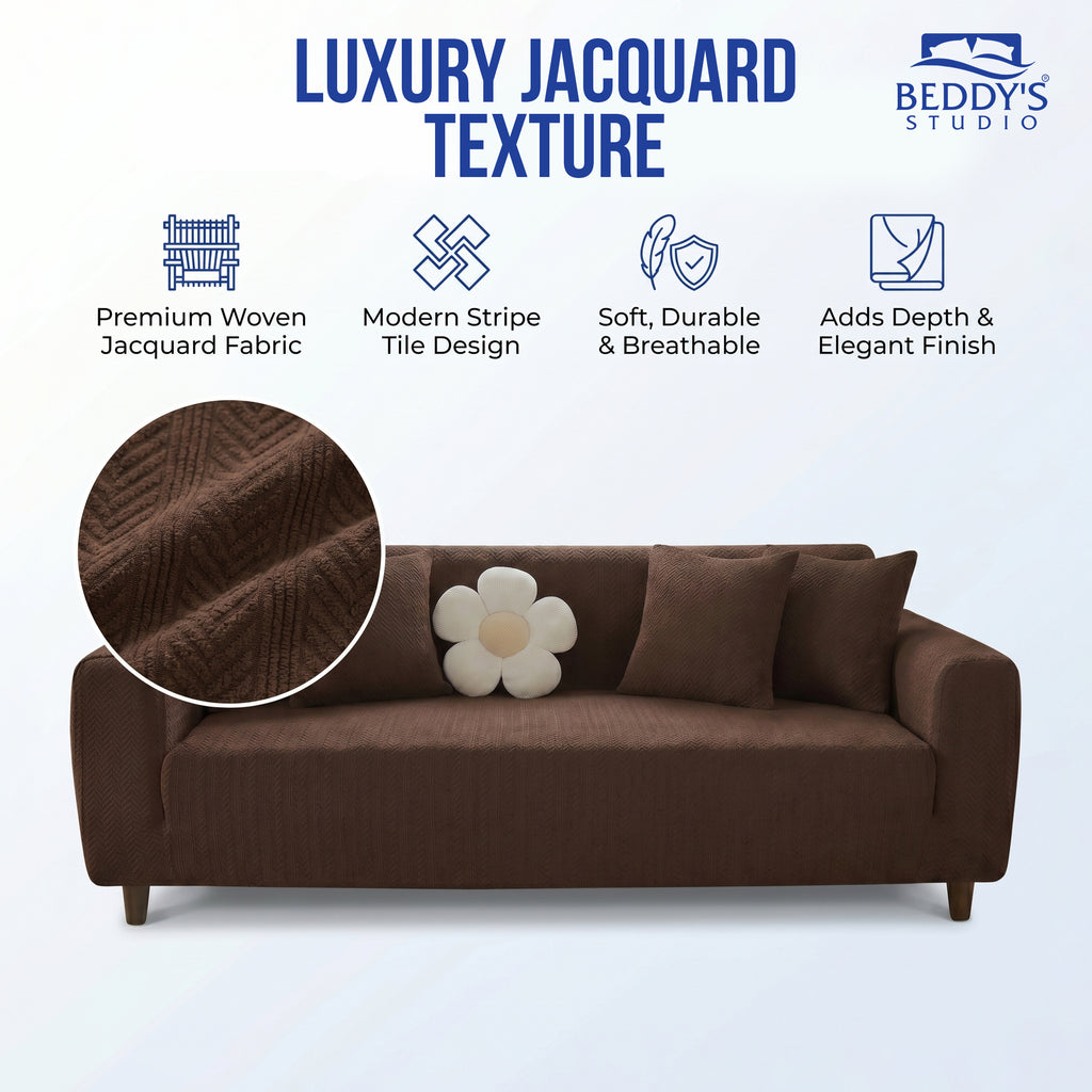 Stripe Tile Jacquard Sofa Cover