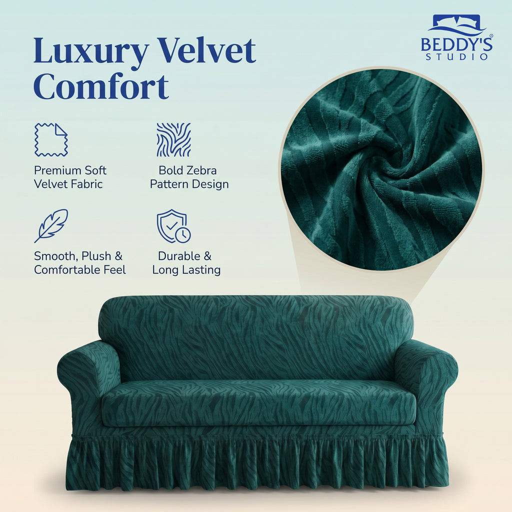 Zebra Velvet Sofa Cover