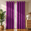 Set Of 2 Plain Purple Window Curtains Panels