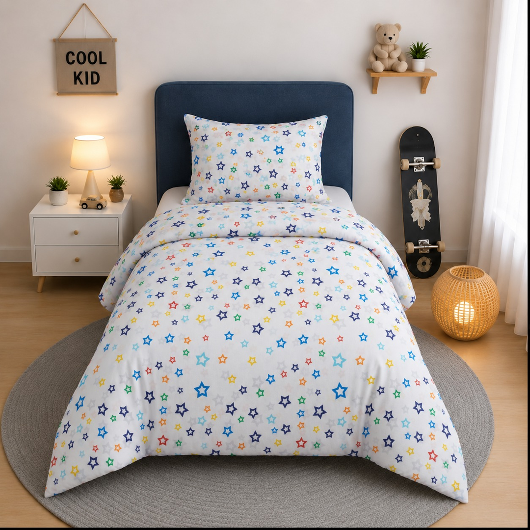 Muted Starry Night Kids Bed Sheet Set