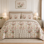 Pastel Lime Floral Cotton Printed Bed Sheet Set