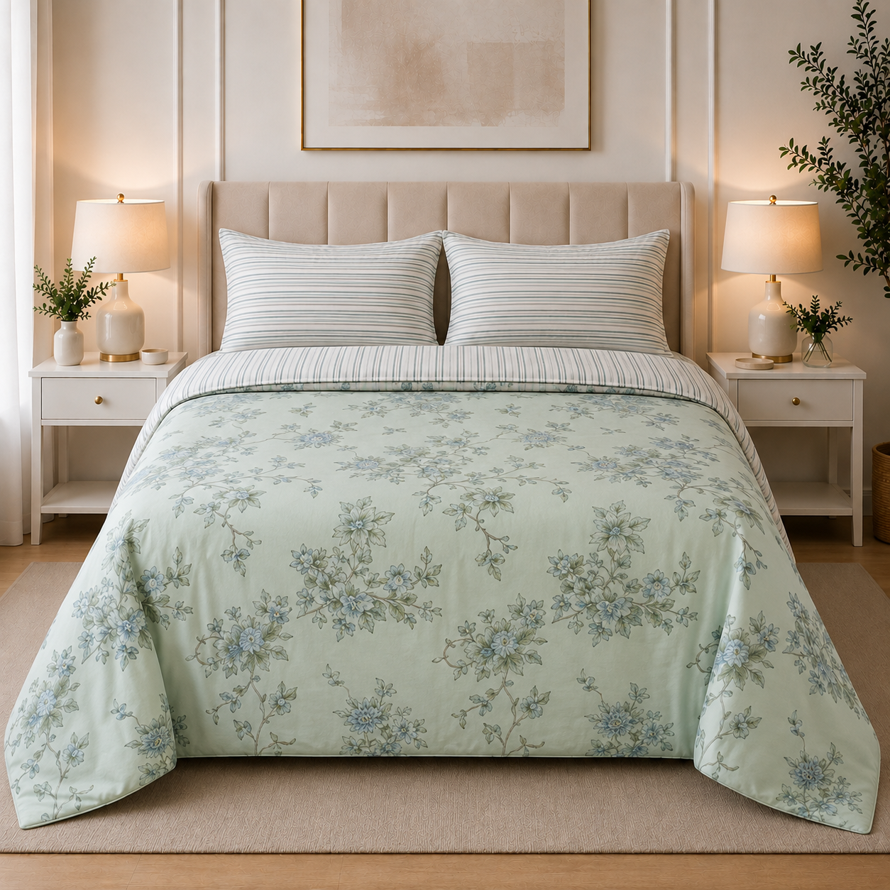 Cotton Sateen - Printed Bedsheet Set