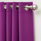 Set Of 2 Plain Purple Window Curtains Panels