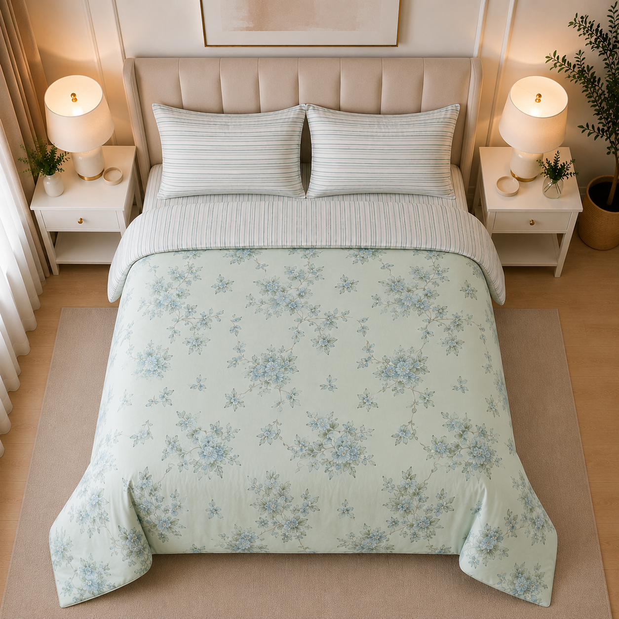 Cotton Sateen - Printed Bedsheet Set