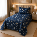 Printed Kids Soft Steel Blue Quilt Cover Set