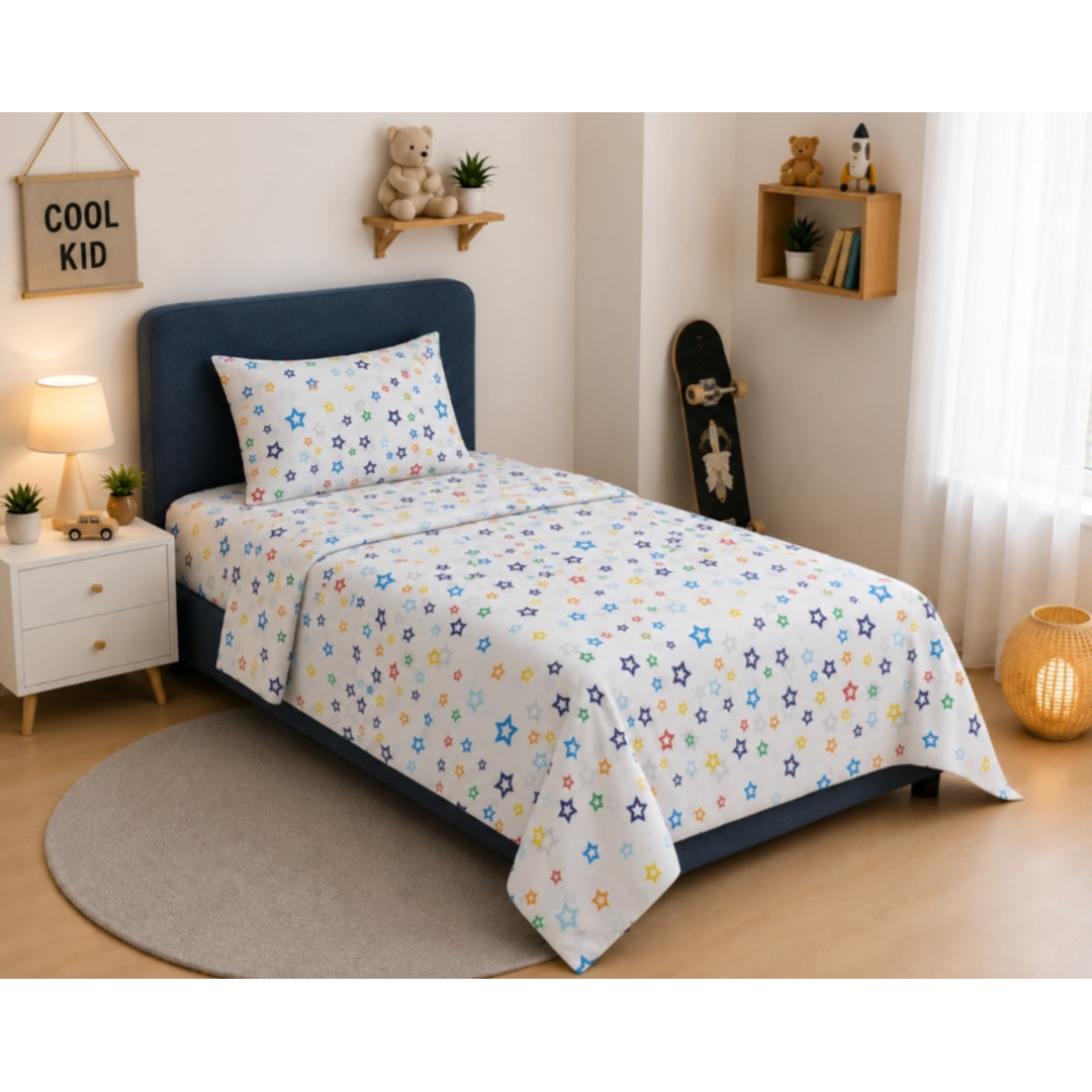 Muted Starry Night Kids Bed Sheet Set