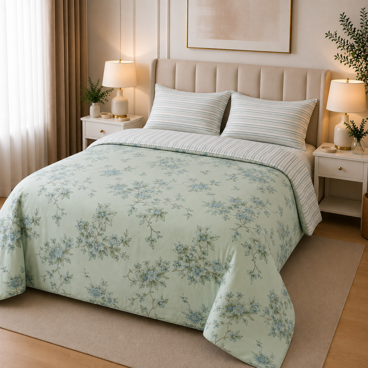 Cotton Sateen - Printed Bedsheet Set