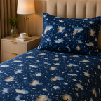 Printed Kids Soft Steel Blue Quilt Cover Set
