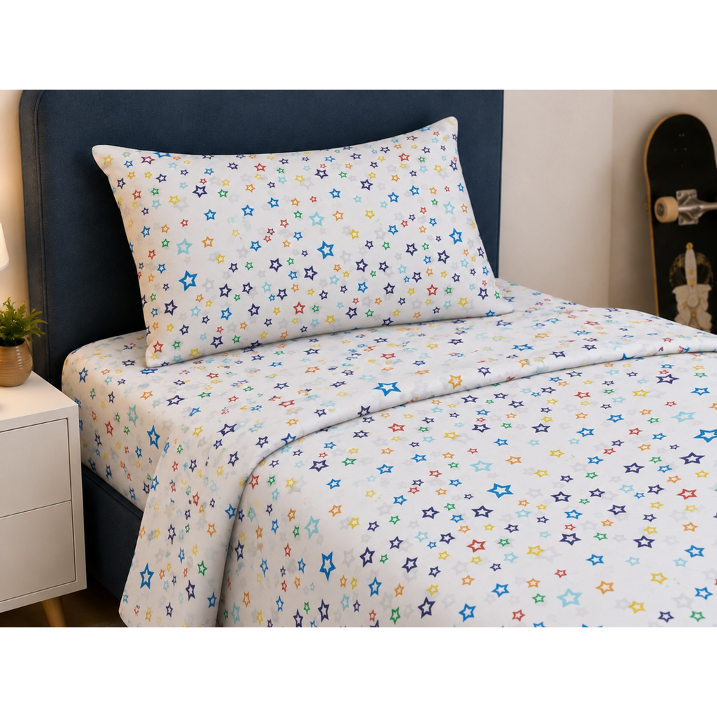 Muted Starry Night Kids Bed Sheet Set