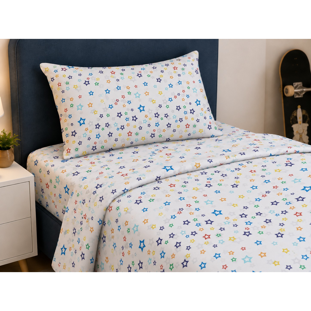 Muted Starry Night Kids Bed Sheet Set
