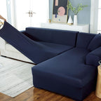 L Shape Sofa Cover - Blue