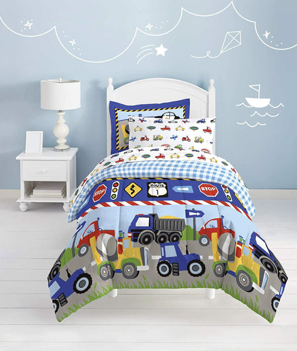 Toy Tractor - Printed Kids Bed Sheet Set