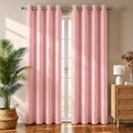 Set Of 2 Plain Baby Pink Window Curtains Panels