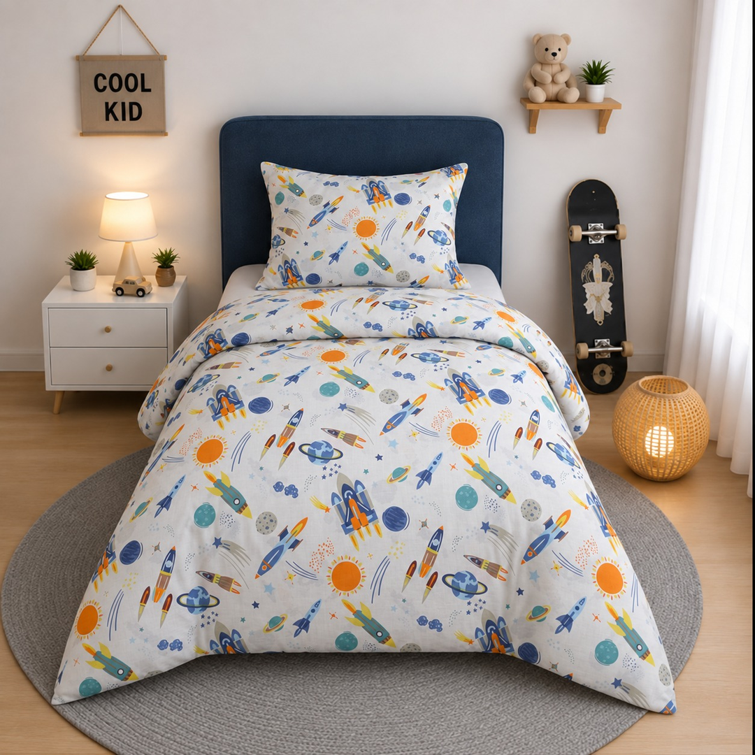 Deep Paint Printed Kids Bed Sheet Set