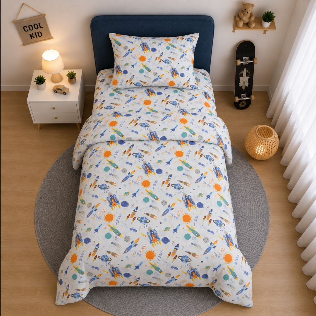 Deep Paint Printed Kids Bed Sheet Set