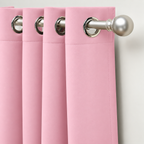 Set Of 2 Plain Baby Pink Window Curtains Panels