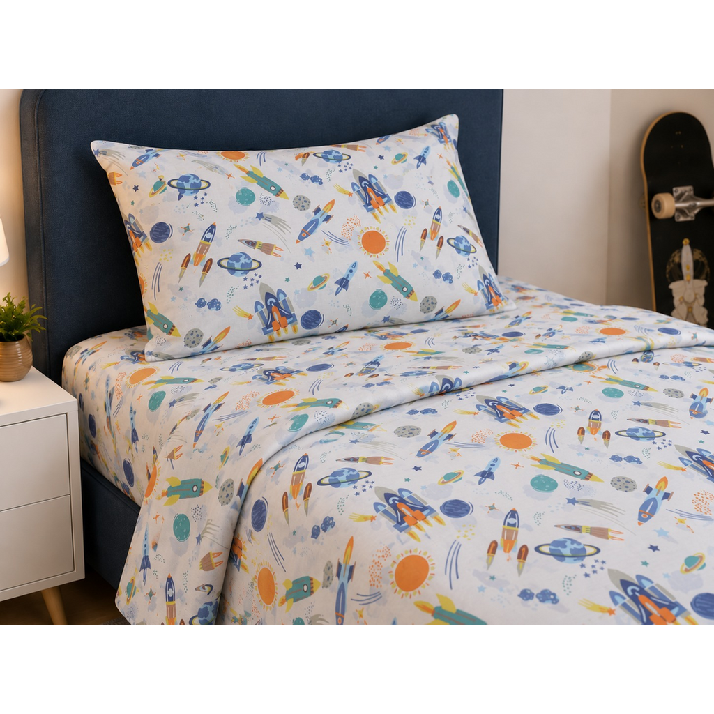 Deep Paint Printed Kids Bed Sheet Set