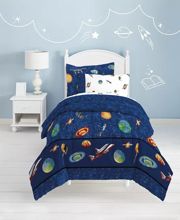 Space Ship For Her - Printed Kids Bed Sheet Set