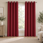 Set of 2 Plain Maroon Window Curtain Panels